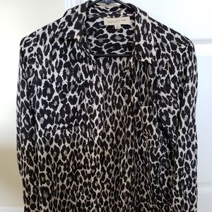 Jones New York Sport Petite Leopard Print Blouse
